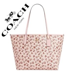 Coach Pink Floral City Tote Bag NEW With Tags